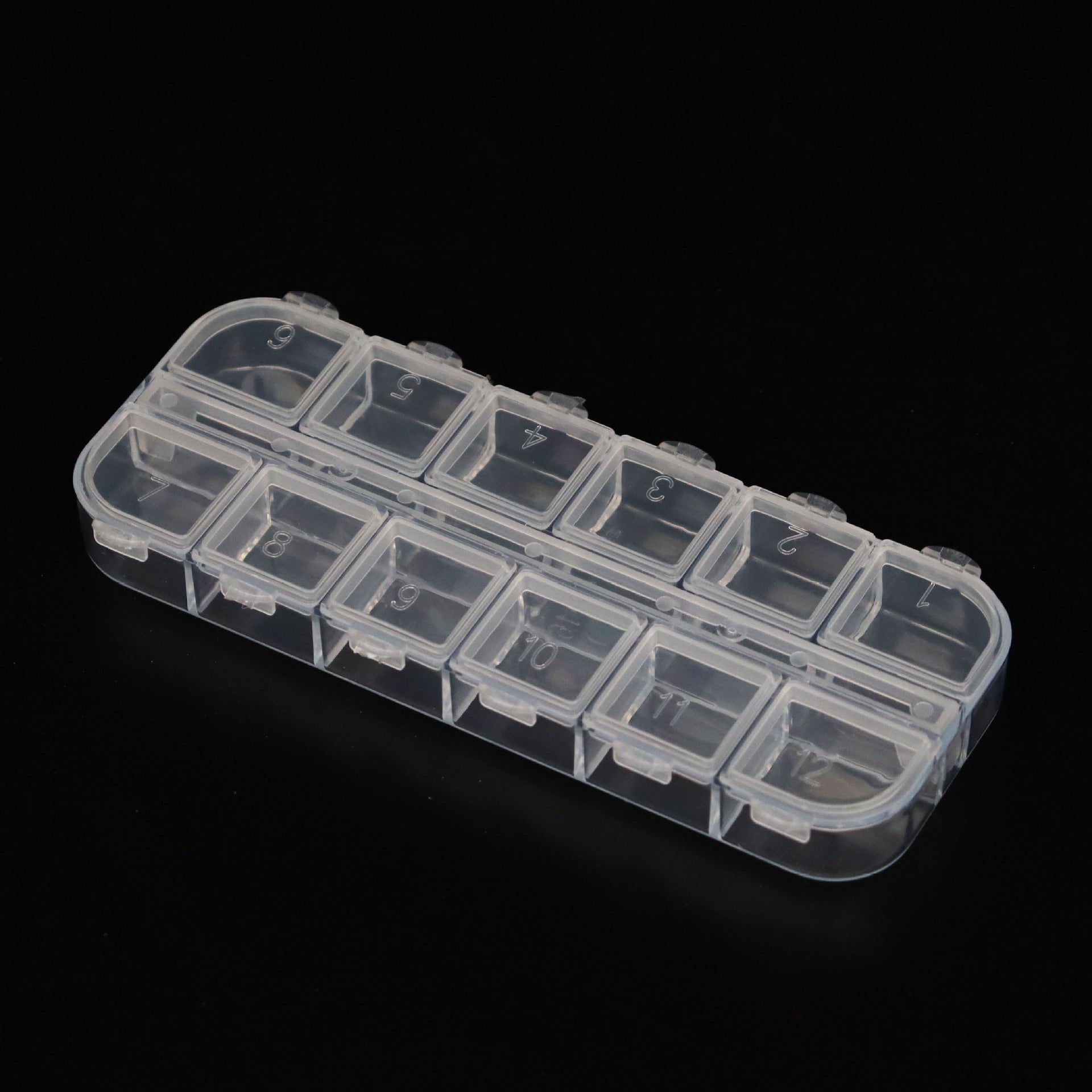 Venta al por mayor Adornos de uñas transparentes Caja de almacenamiento de plástico
